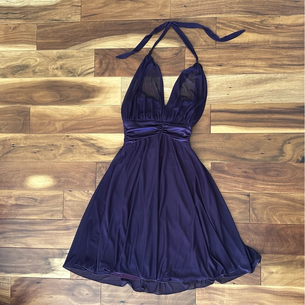DB Studio Deep Purple Halter Dress size Large